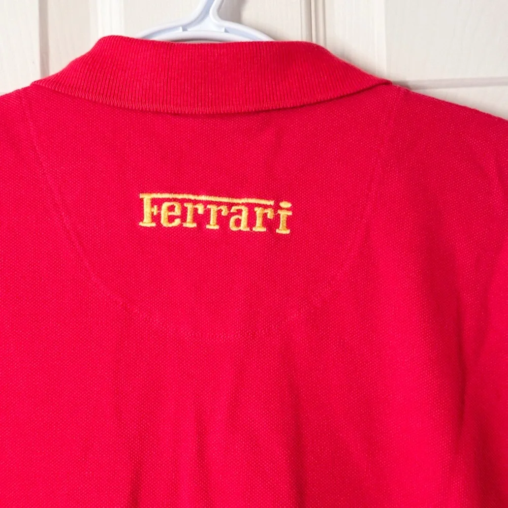 Vintage 1996 Scuderia Ferrari Red Polo Shirt F1 Racing Top Cotton Size L - Picture 4 of 10
